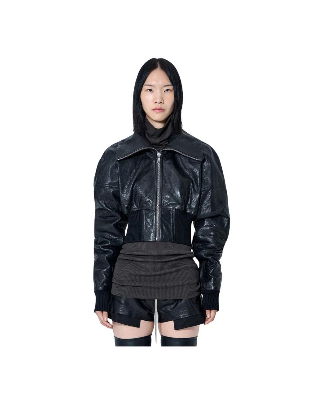 Leather Jackets Rick Owens de color Blue