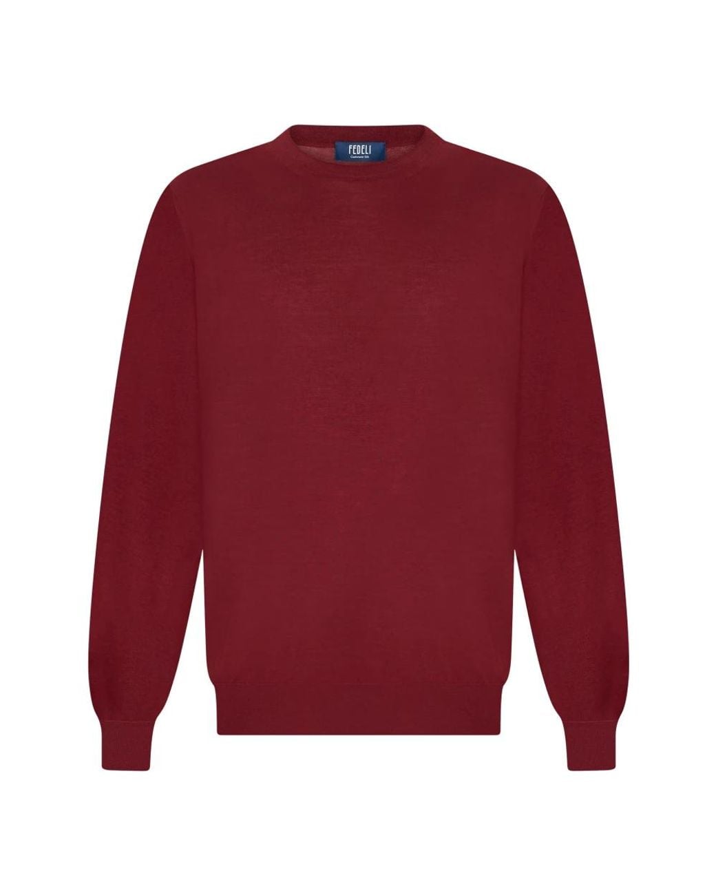 Fedeli Red Round-Neck Knitwear for men