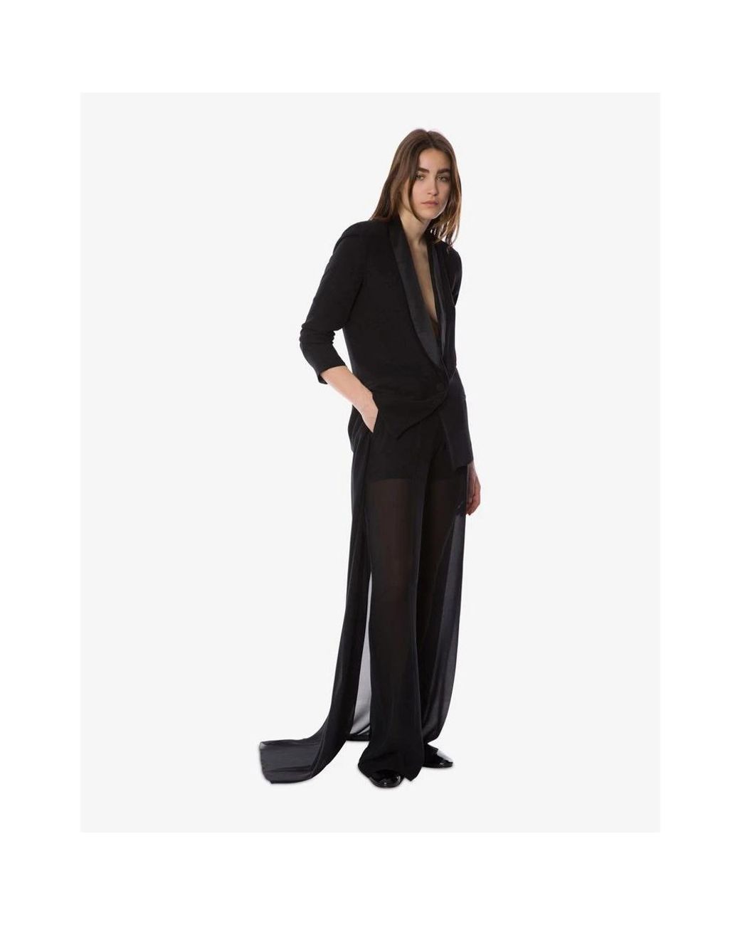Alberta Ferretti Black Wide Trousers