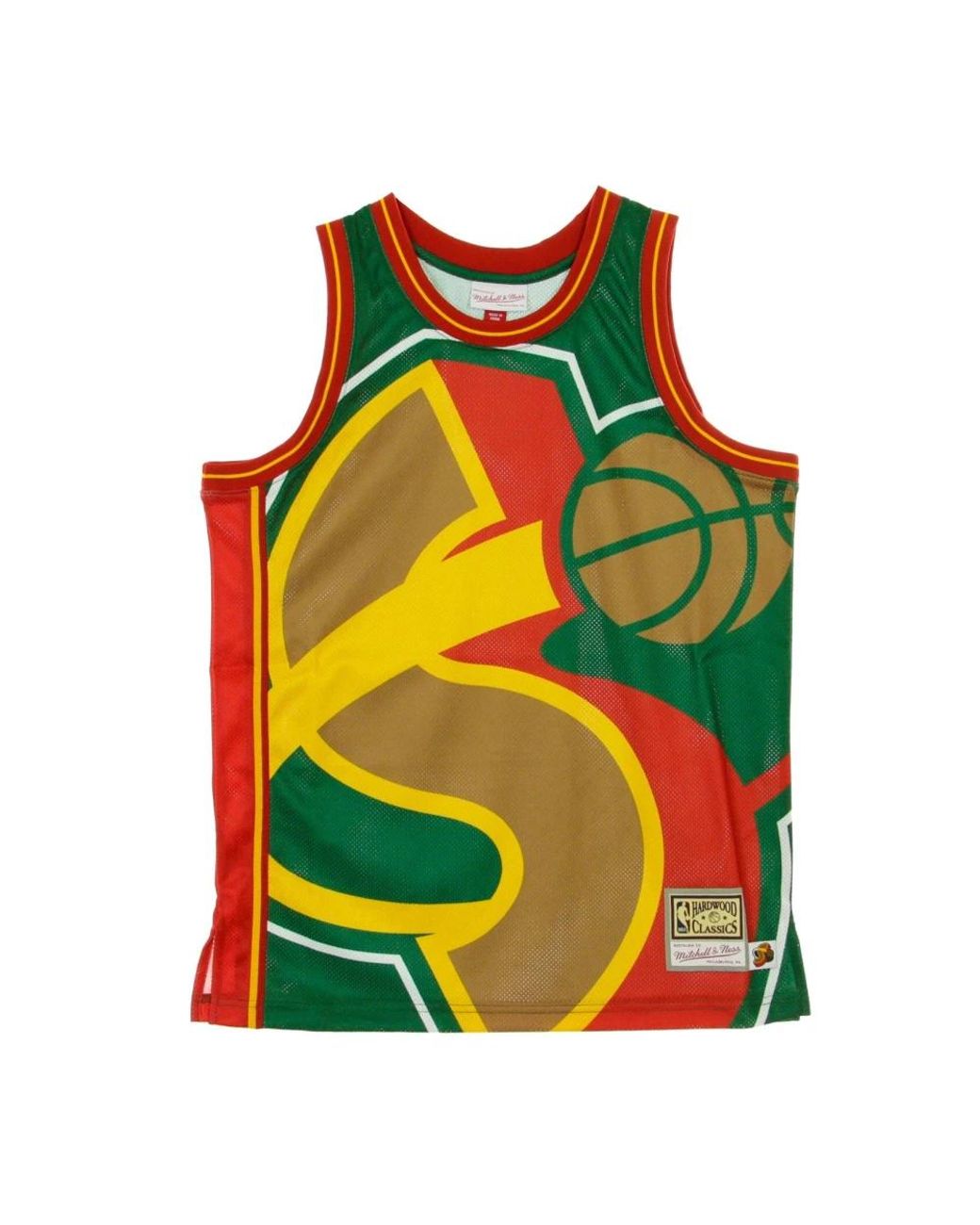 Mitchell & Ness Fitness ,Veelkleurig ,Nba Groot Gezicht Basketbal Tank Top in het Green voor heren