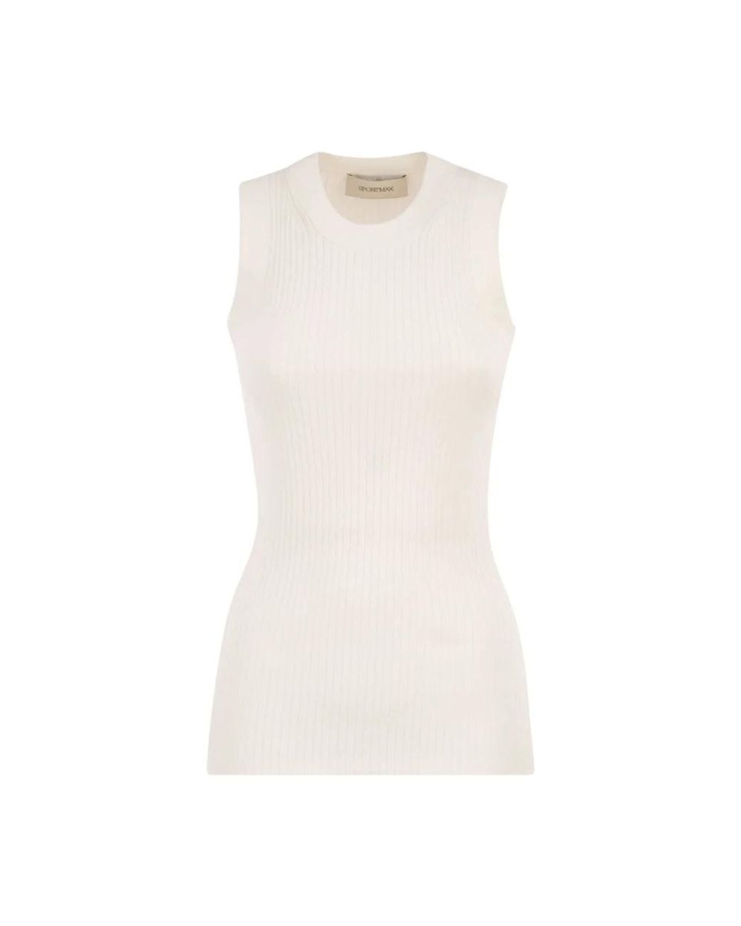 Sportmax White Sleeveless Tops