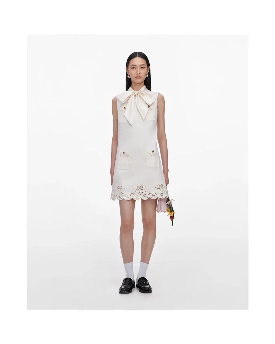 Self-Portrait White Short Dresses