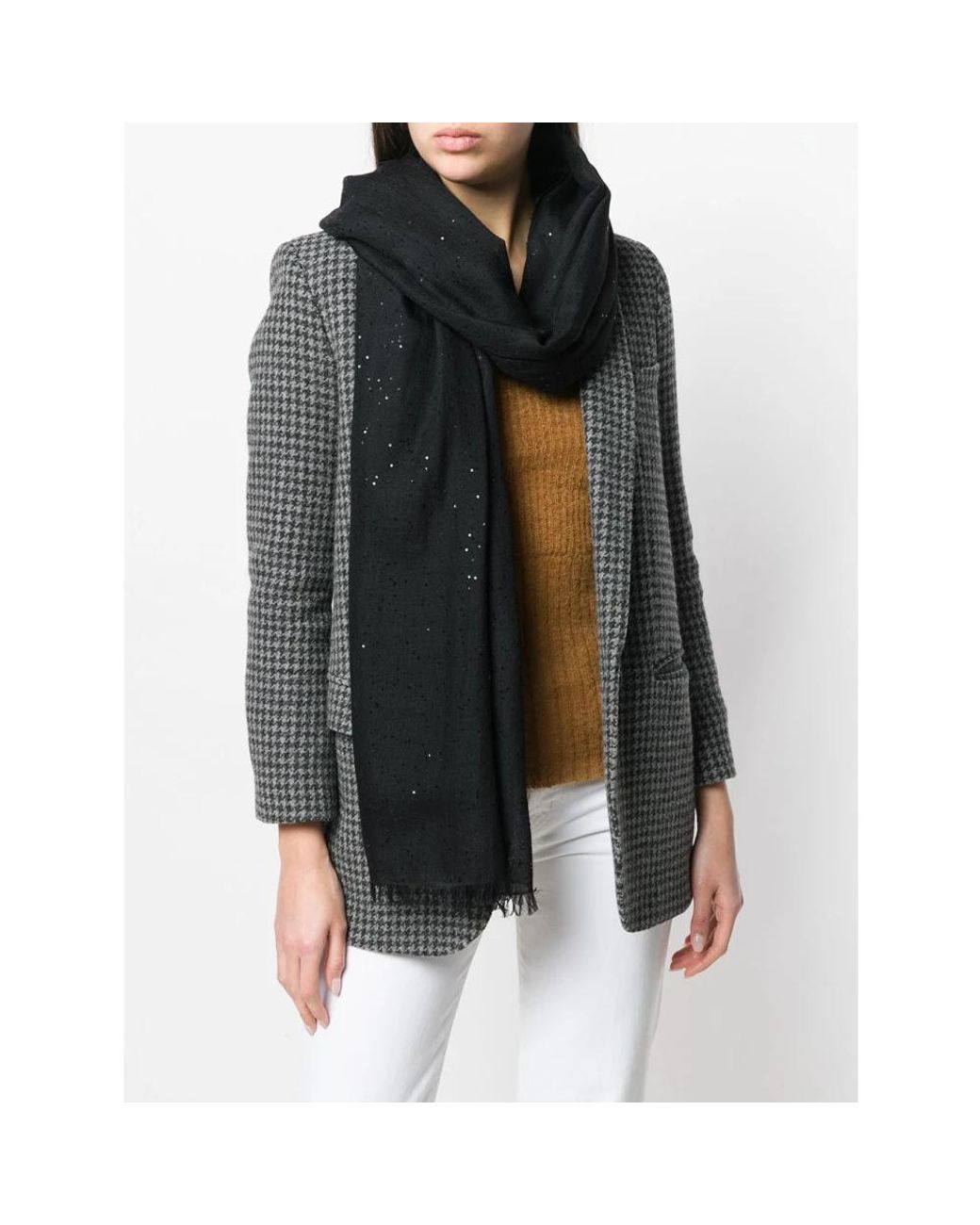 Brunello Cucinelli Black Winter Scarves