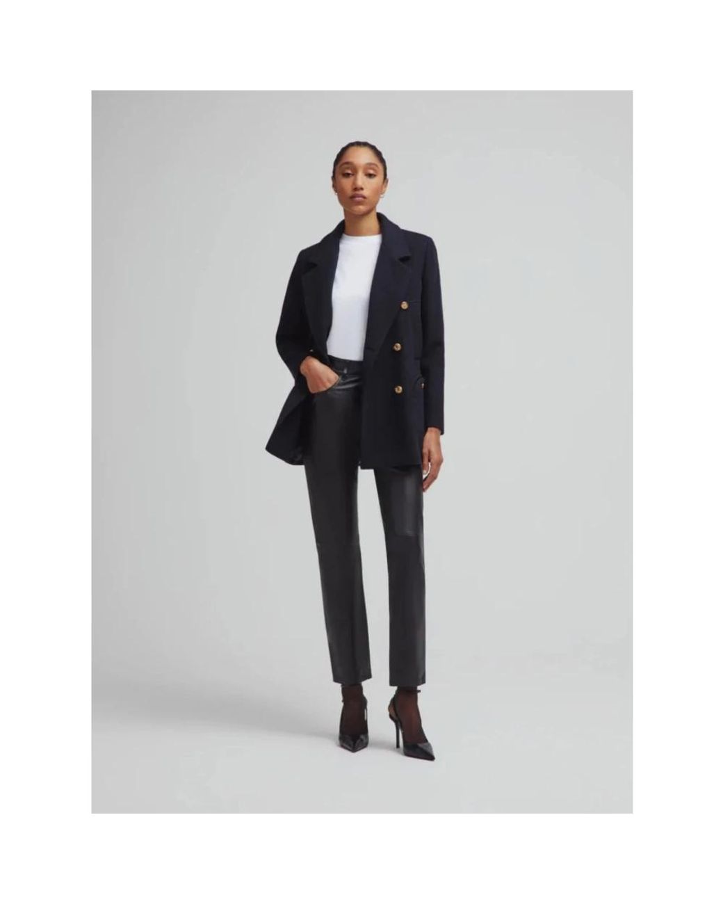 Blazé Milano Blue Double-Breasted Coats