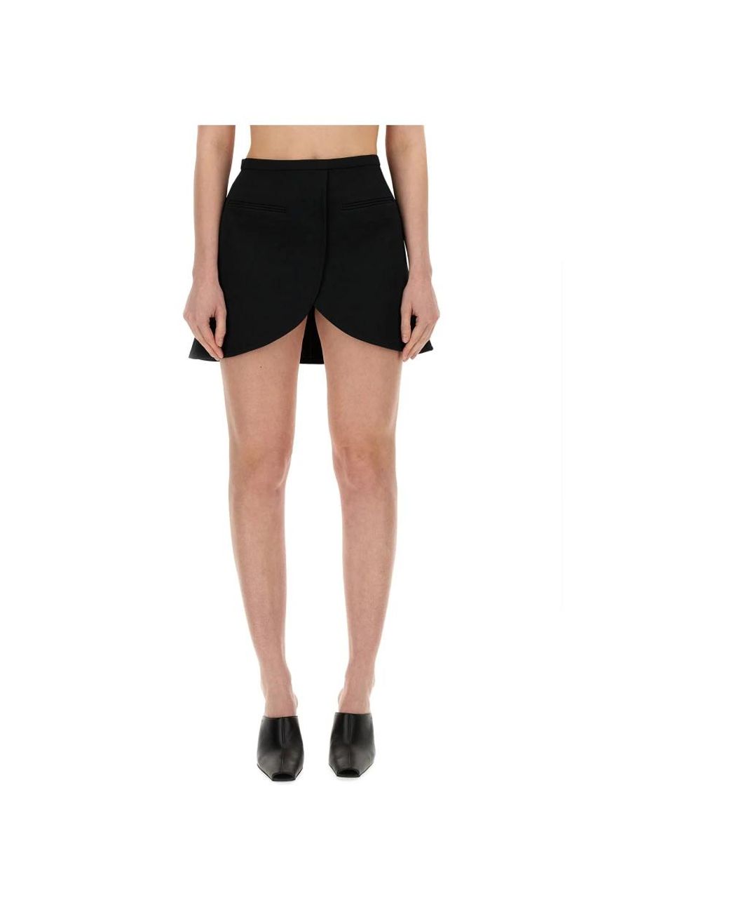 Courreges Ellipse Twill Mini Rok in het Black