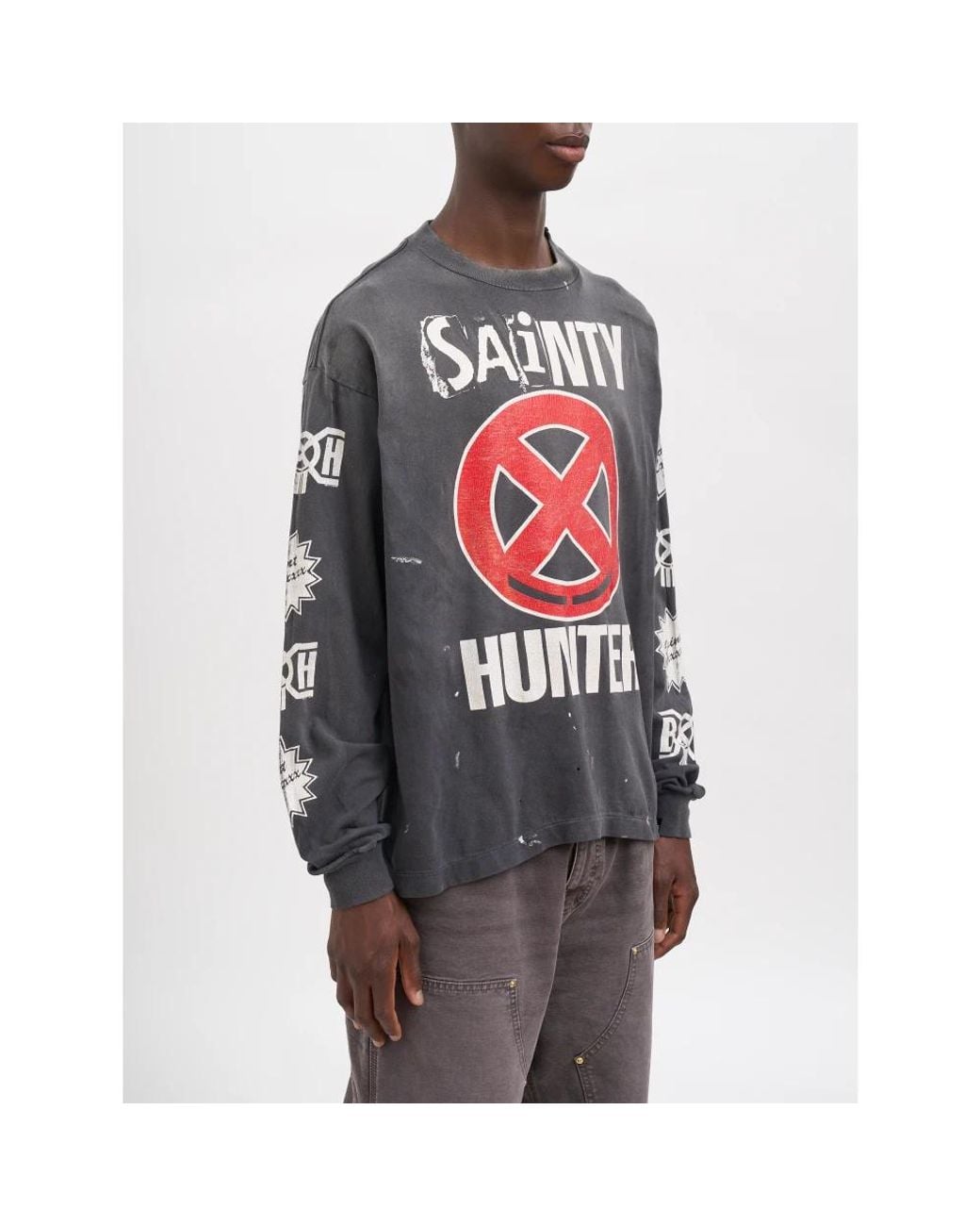 SAINT Mxxxxxx Red Long Sleeve T-Shirts for men