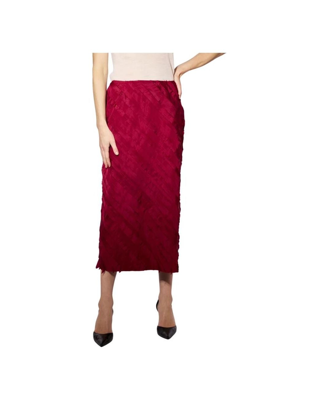 Liviana Conti Red Midi Skirts