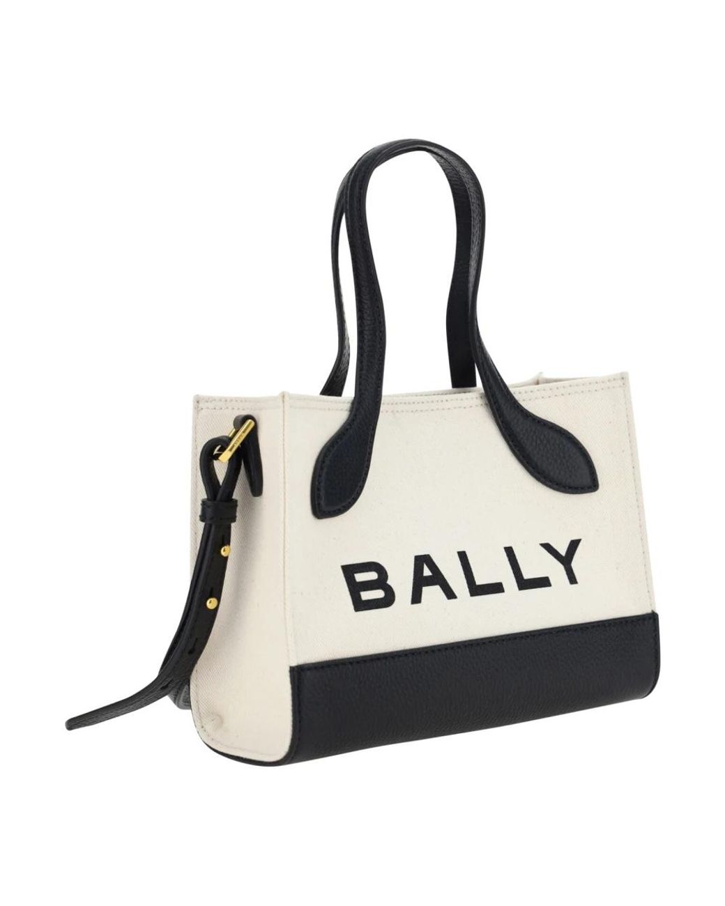 Mini borsa in pelle bianca e nera di Bally in Black