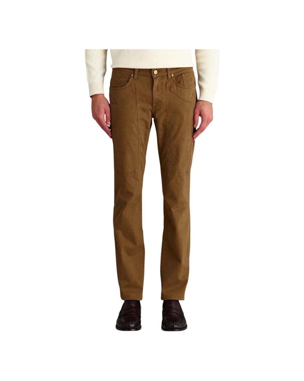 Jeckerson Brown Slim-Fit Trousers for men