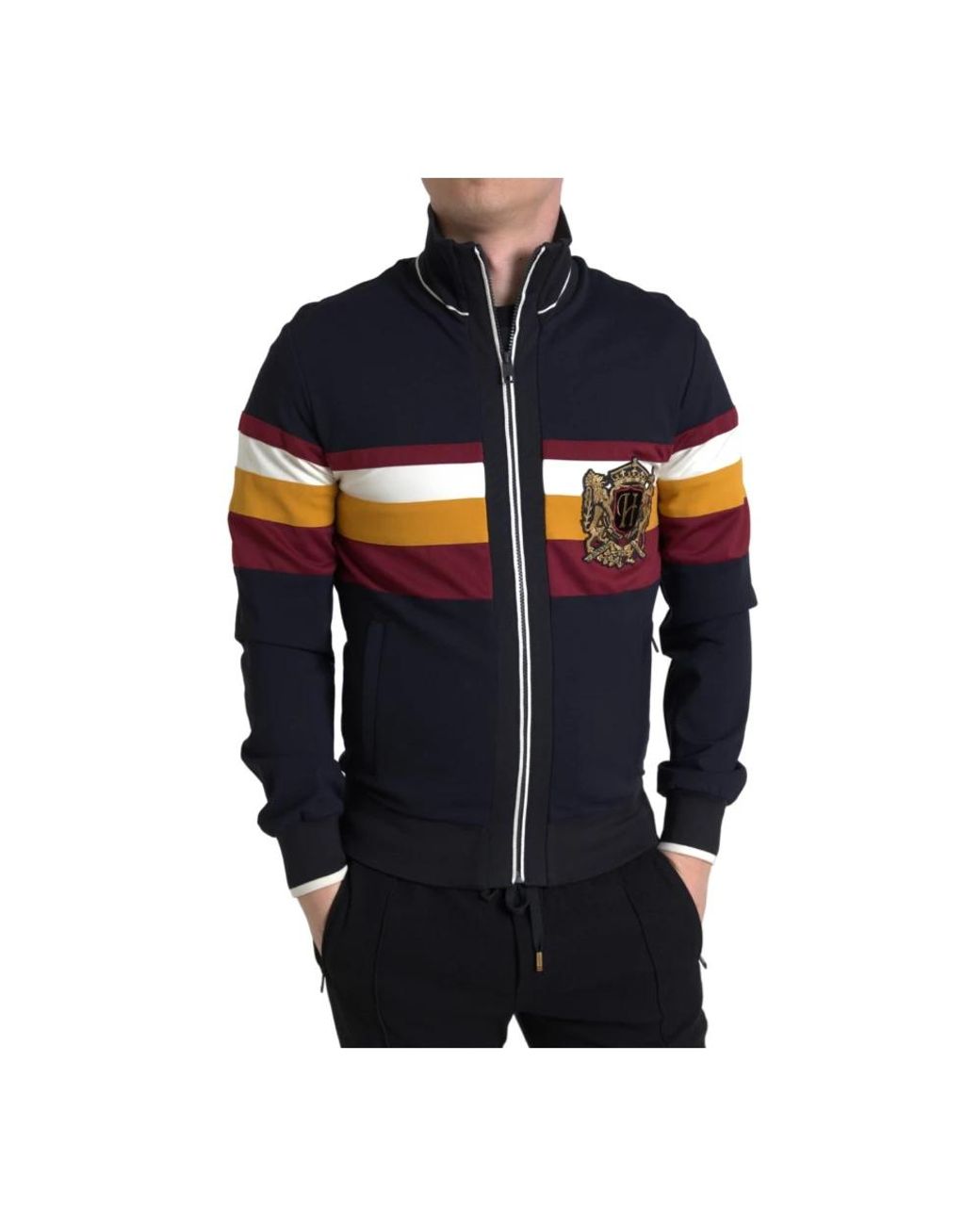 Dolce & Gabbana Blue Zip-Throughs for men