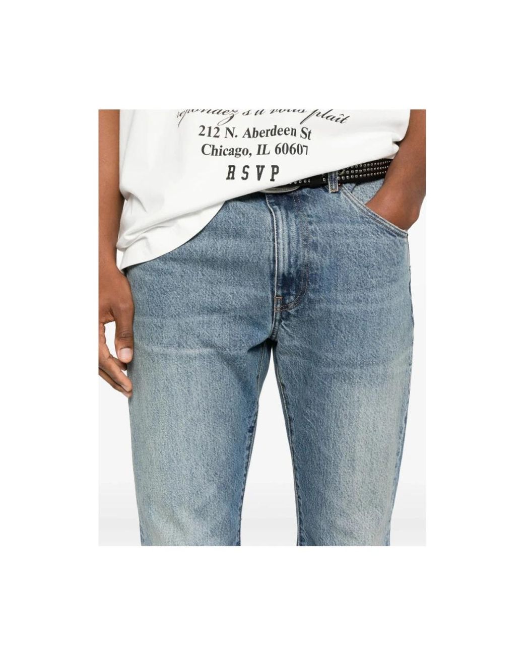 BLK DNM Blue Straight Jeans for men