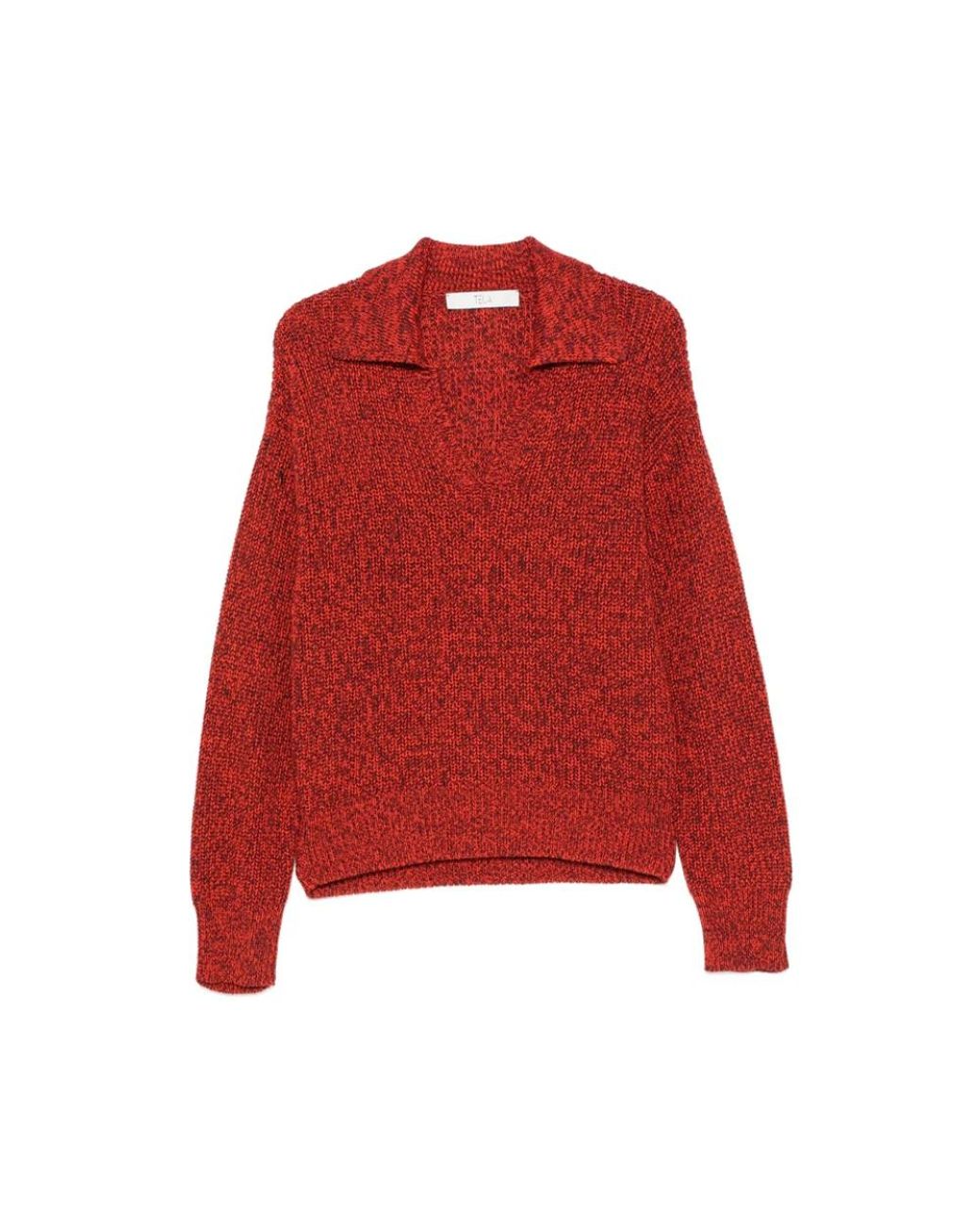 Tela Red V-Neck Knitwear