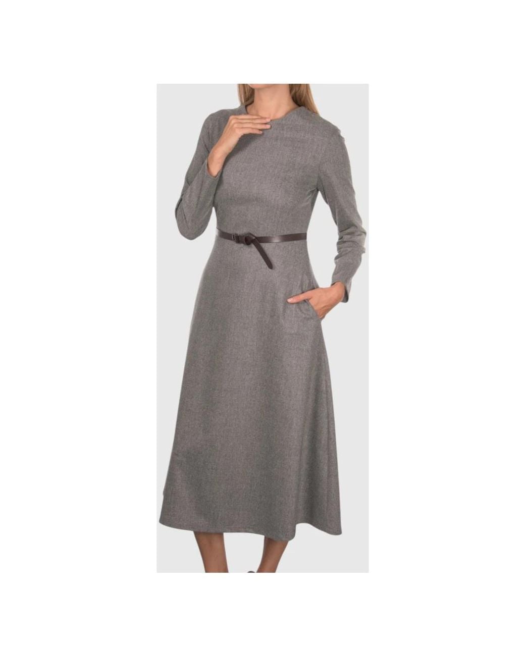 Gran Sasso Gray Midi Dresses