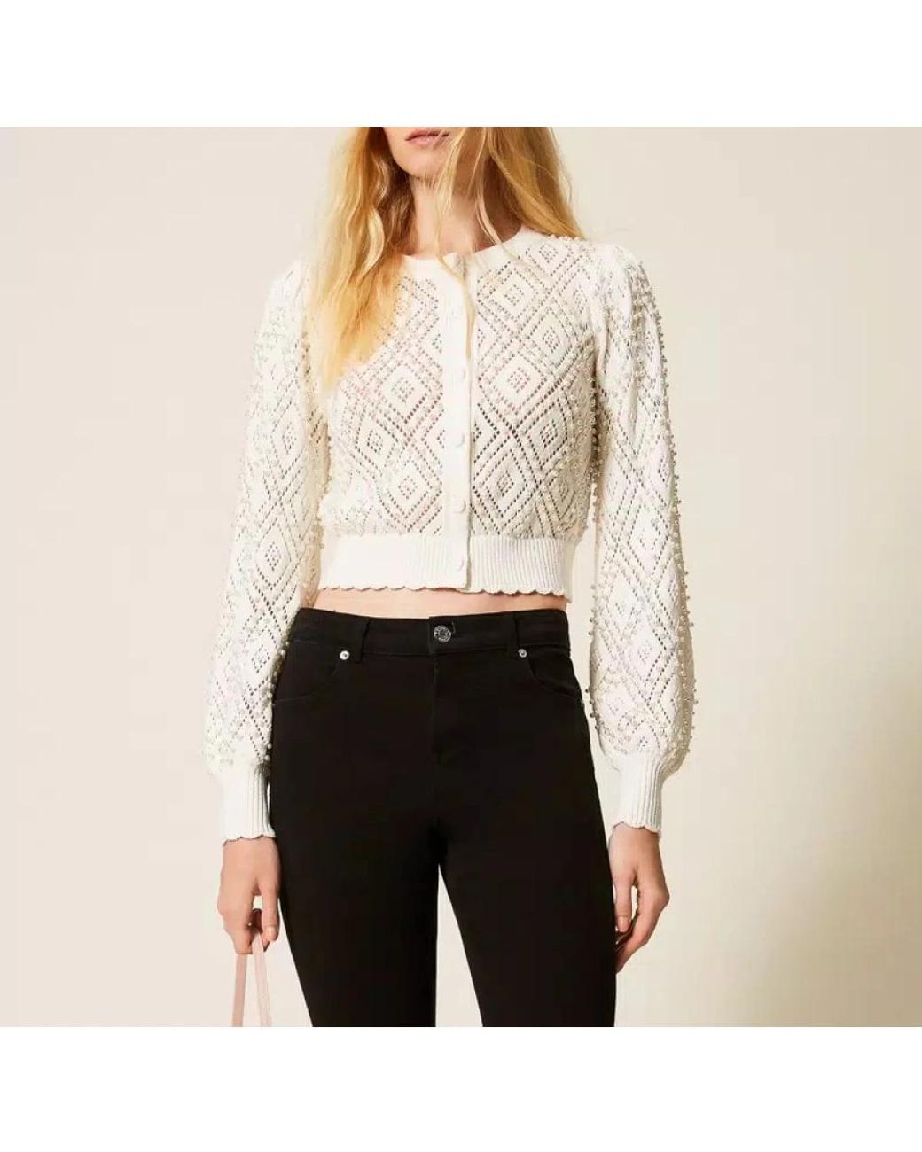 Twinset Truien & Vesten ,Katoen Coreana Cardigan in het White