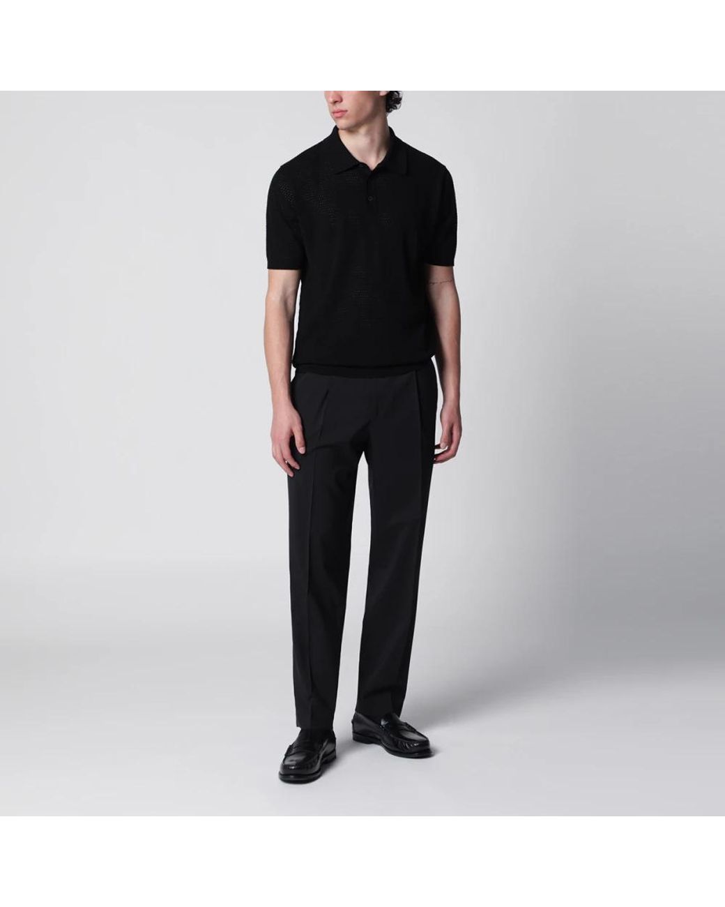 Santaniello Black Suit Trousers for men