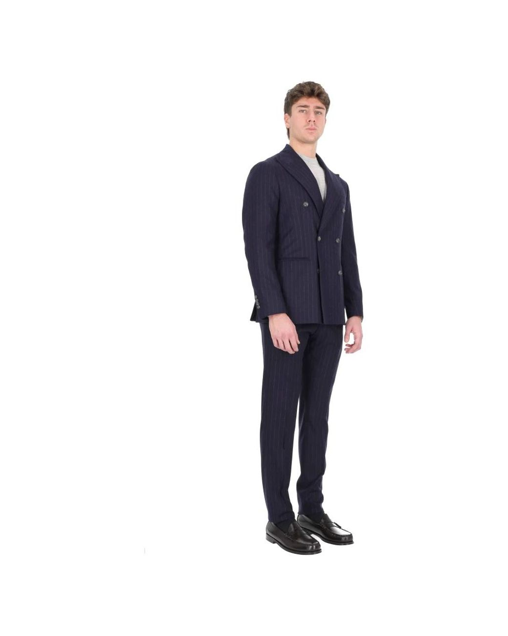 Double Breasted Suits Barba Napoli de hombre de color Blue