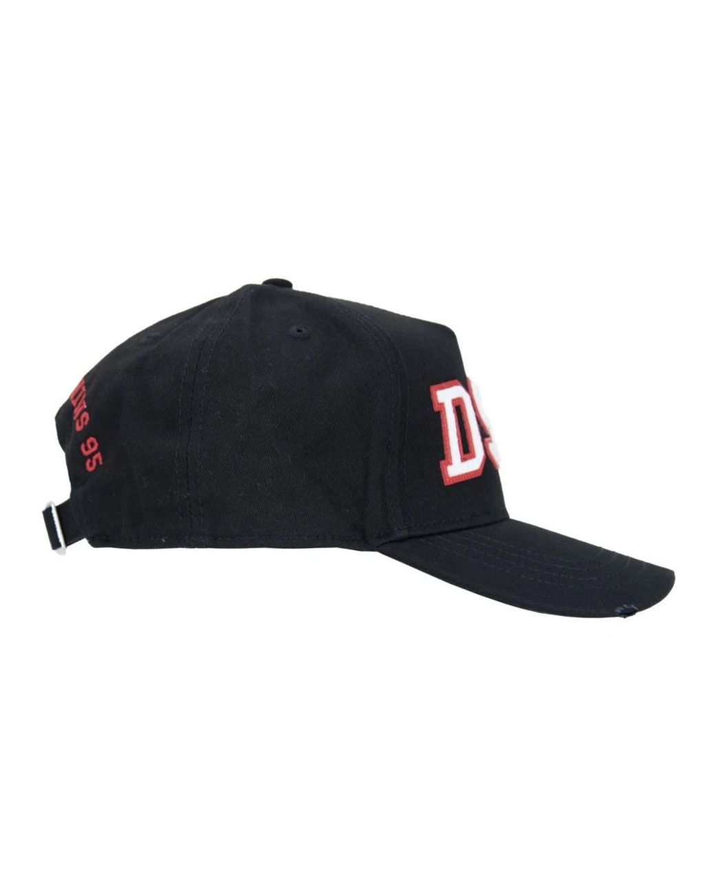 DSquared² Accessoires ,Zwart ,Katoen Geborduurde Baseballpet Met Gesp in het Black