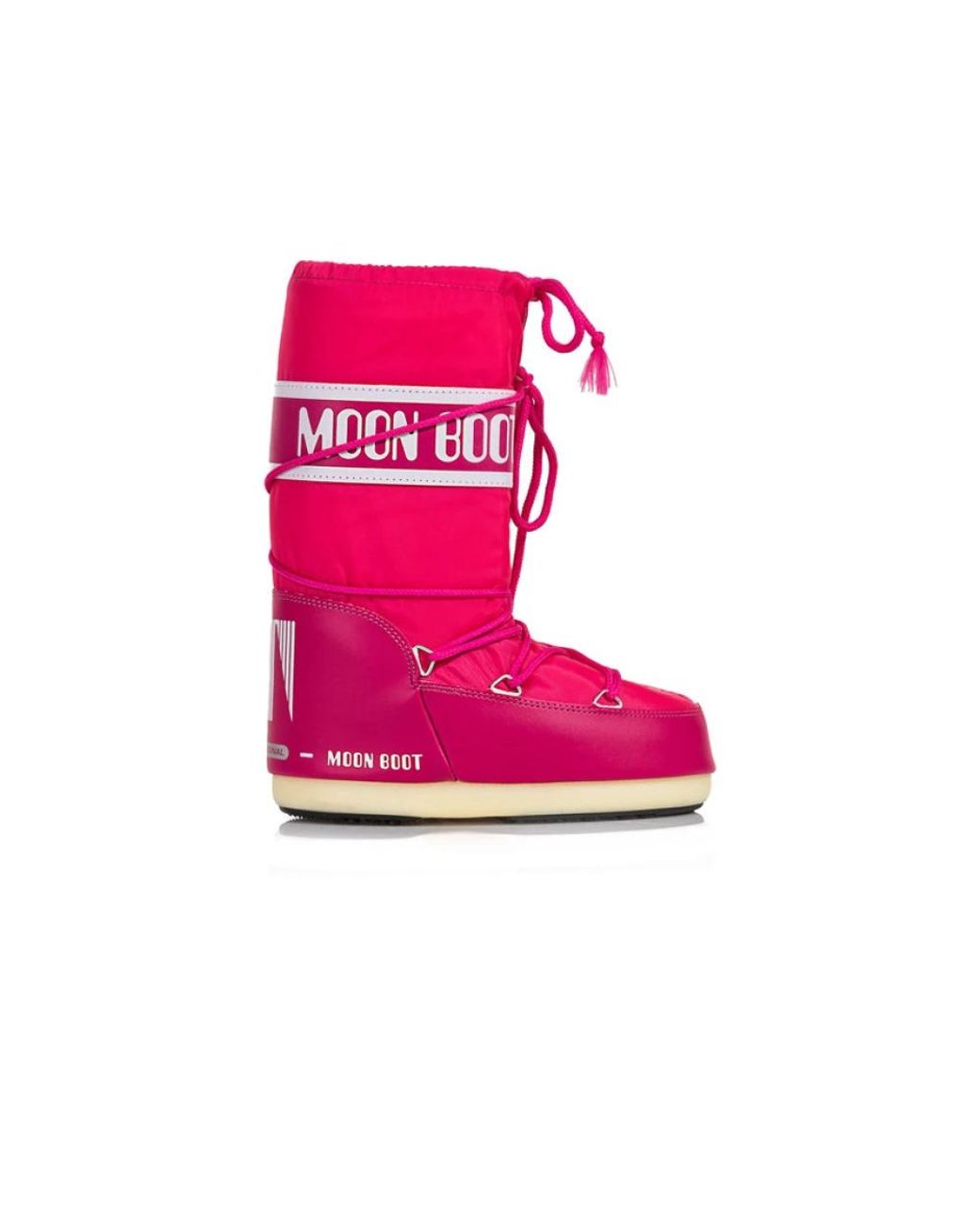 Moon Boot Schoenen ,Roze ,Leer Roze Snowboots Slip-On Met Veters in het Pink
