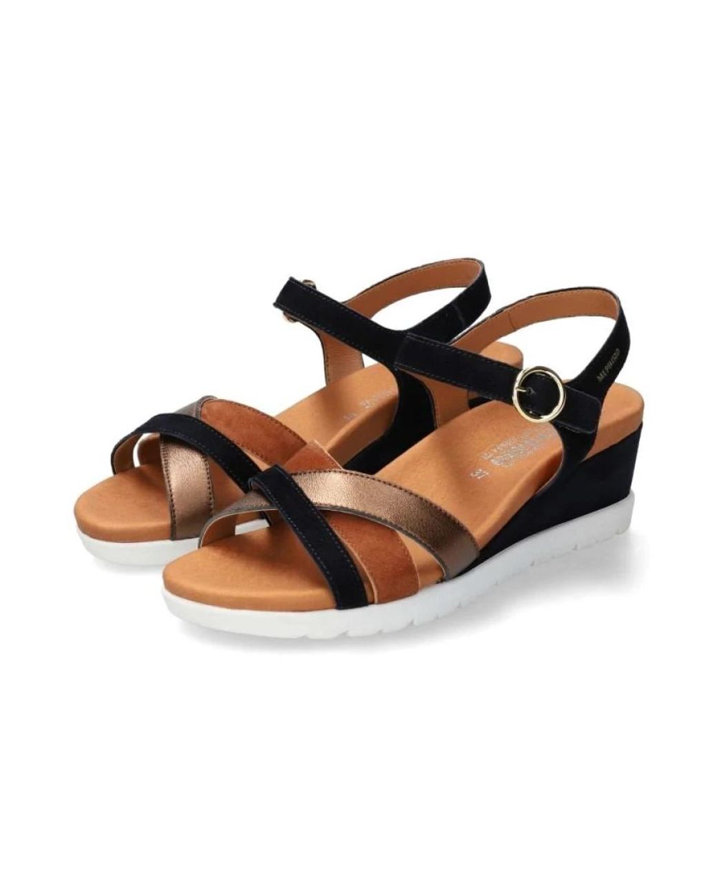 Mephisto Black Flat Sandalen