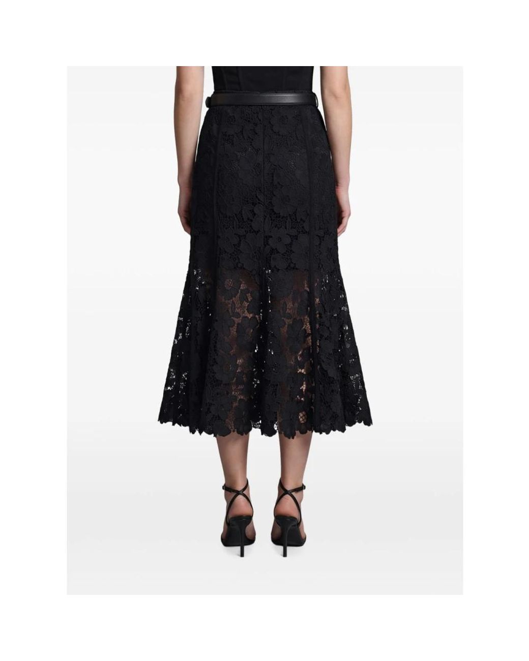 Self-Portrait Black Midi Skirts