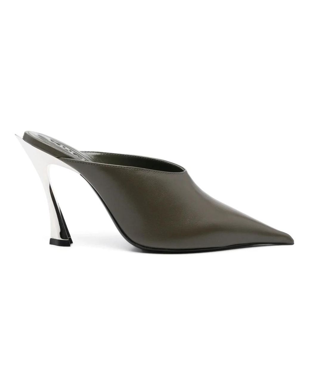 Mugler Green Heeled Mules