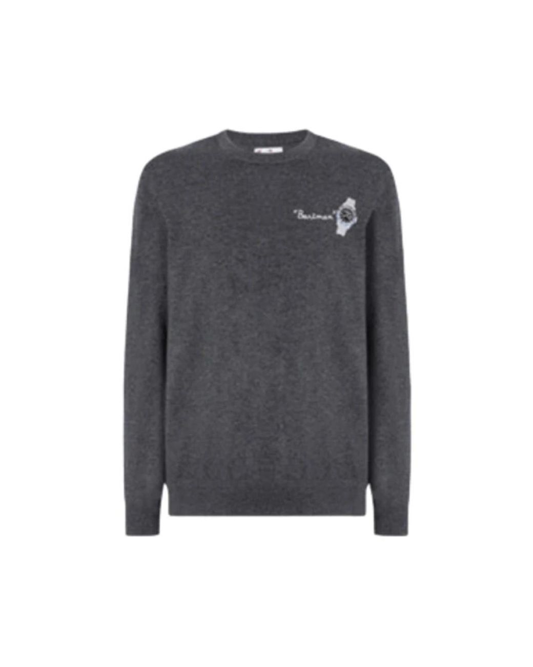 Mc2 Saint Barth Gray Round-Neck Knitwear for men