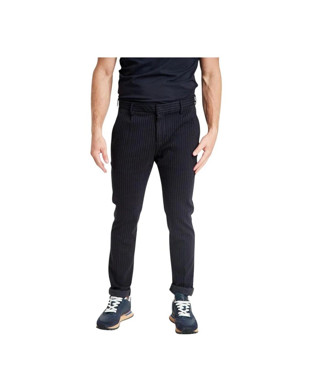 Dondup Gaubert Pinstripe Broek in het Blue voor heren