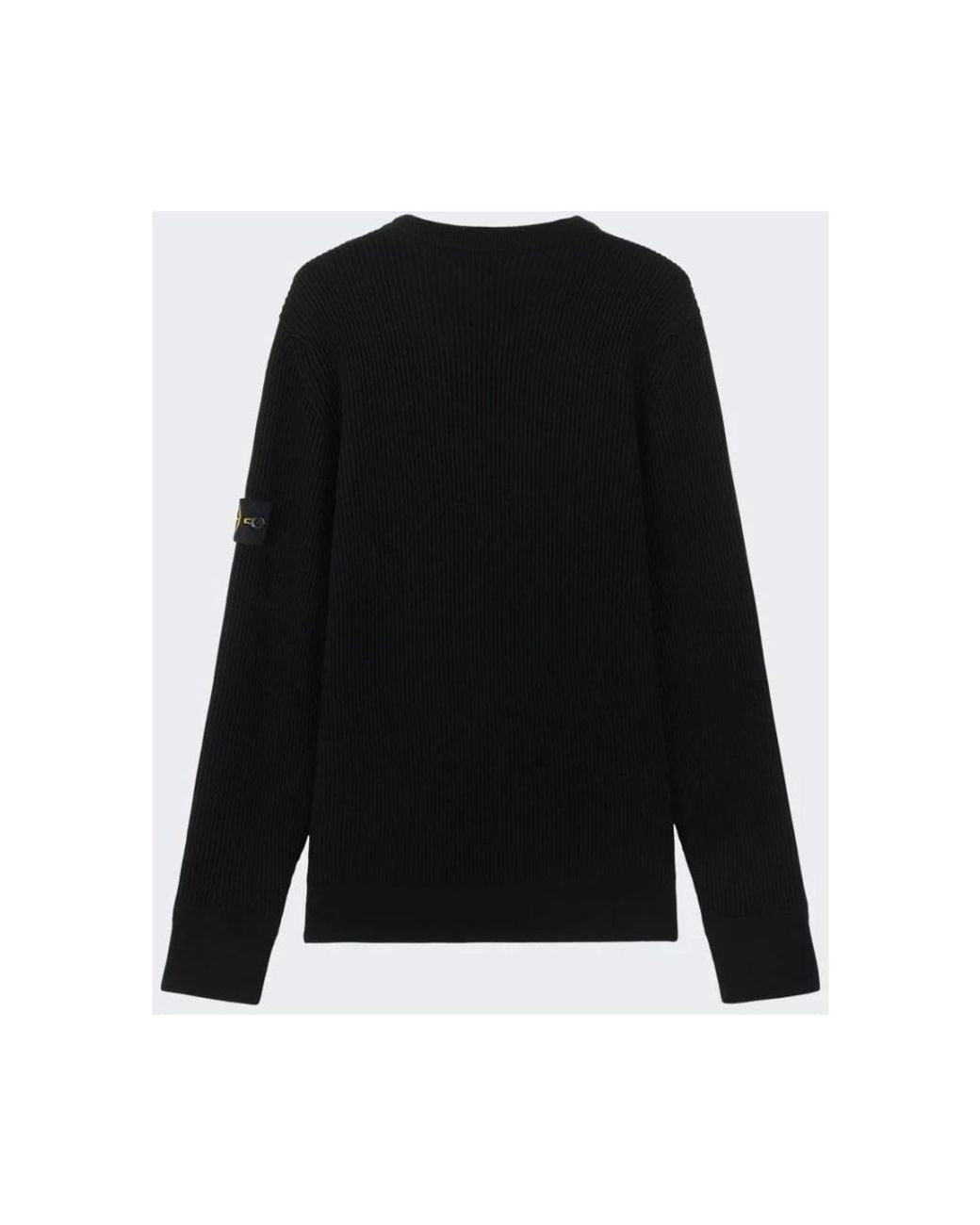 Stone Island Pullover Mit Logo-Patch Und Rippstrick in Black für Herren