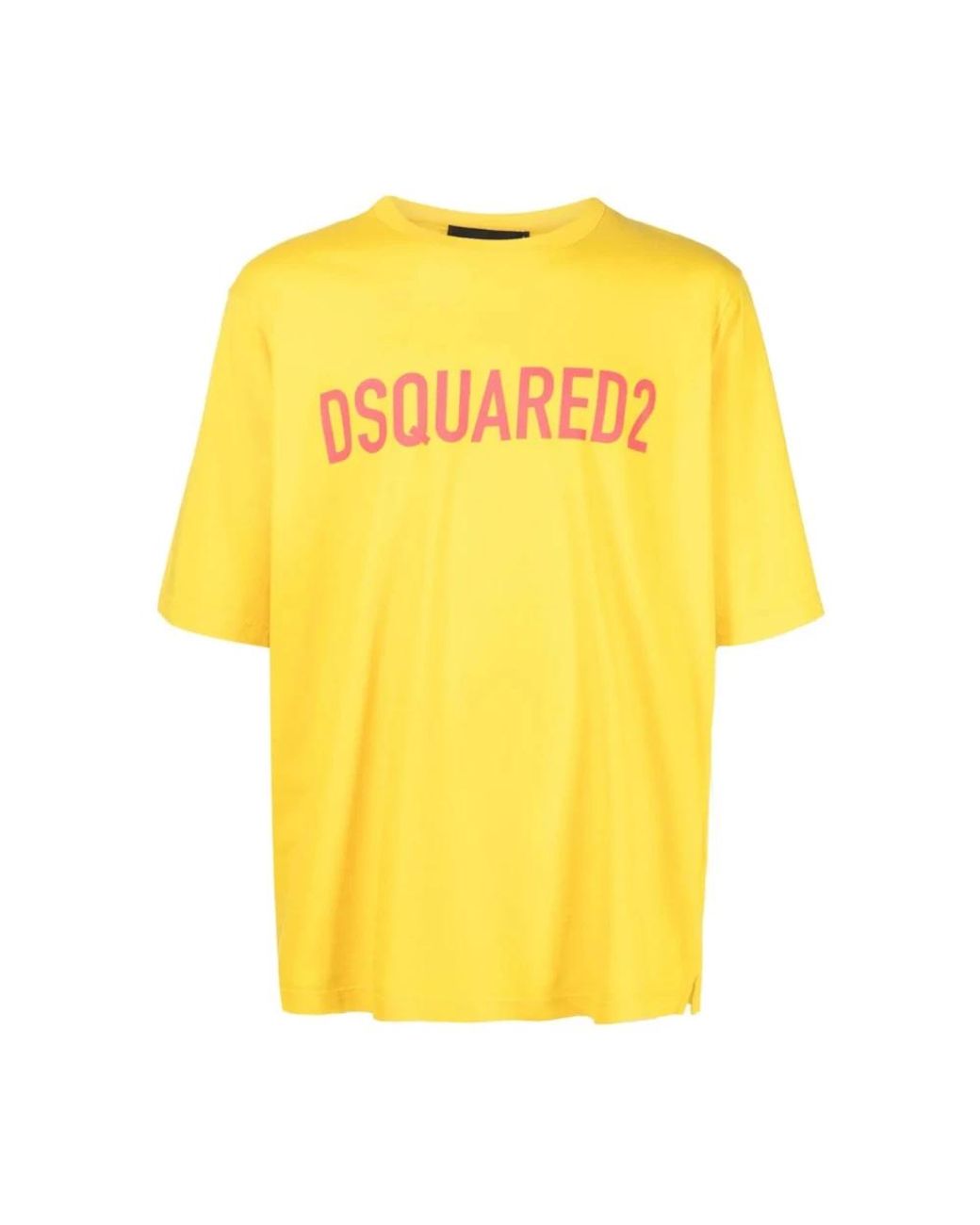 DSquared² Tops ,Geel ,Katoen T-Shirt Met Korte Mouwen in het Yellow voor heren