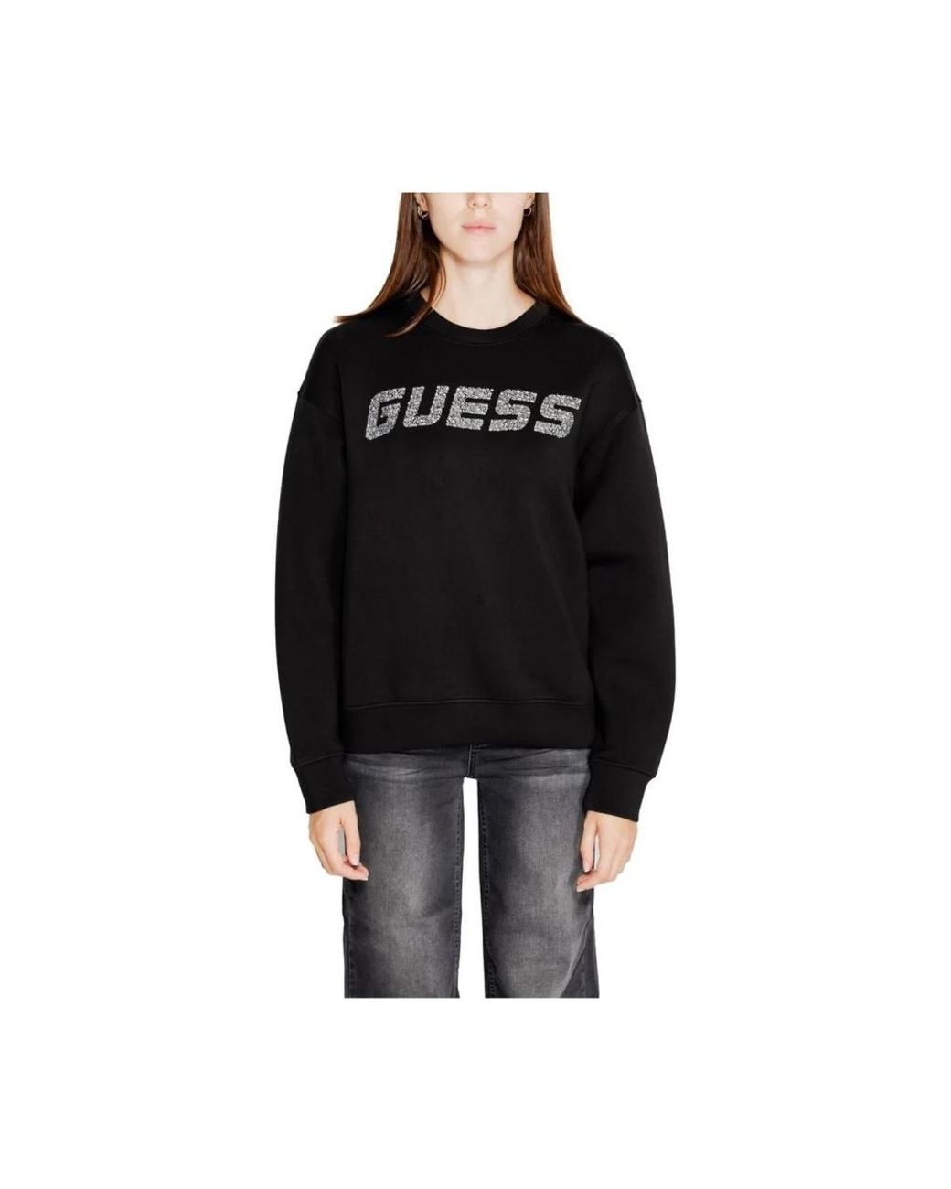 Guess Rhinestone Logo Sweatshirt in het Black