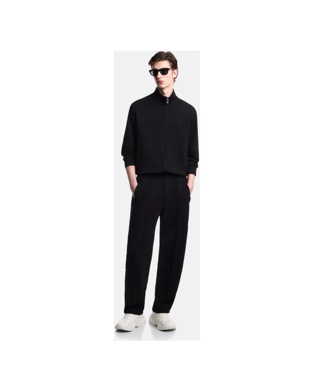 Emporio Armani Black Straight Trousers for men