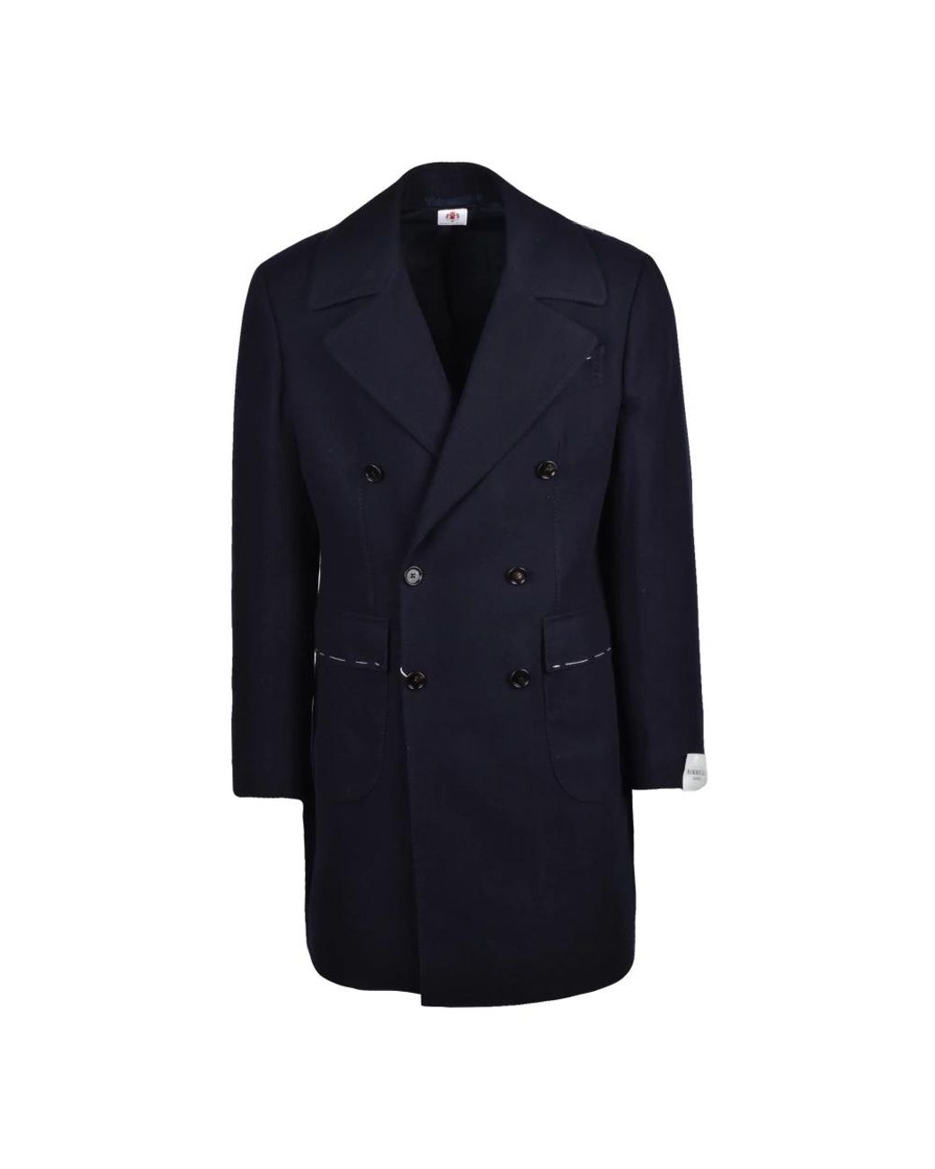Luigi Borrelli Napoli Blue Double-Breasted Coats for men