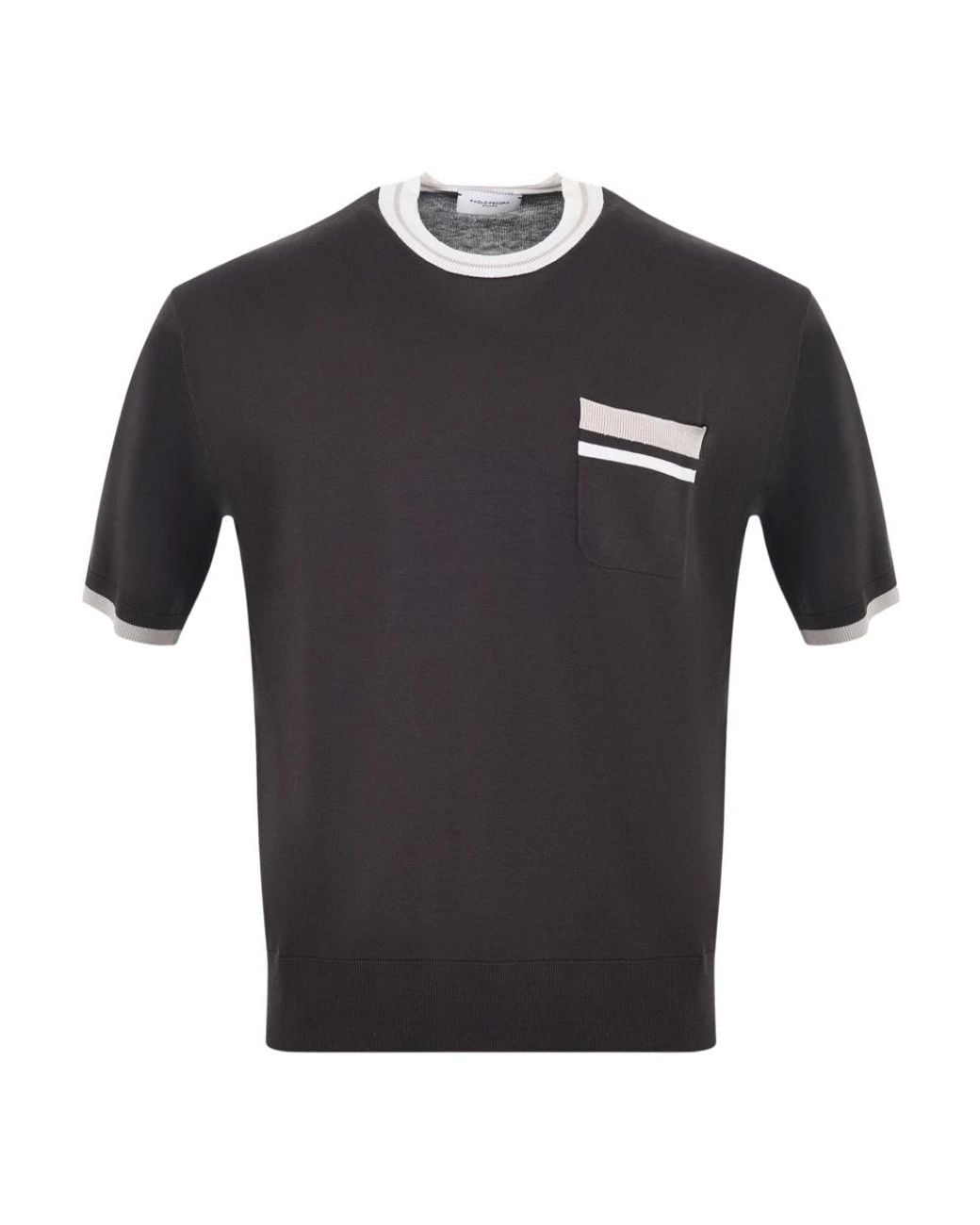 Paolo Pecora Black Round-Neck Knitwear for men