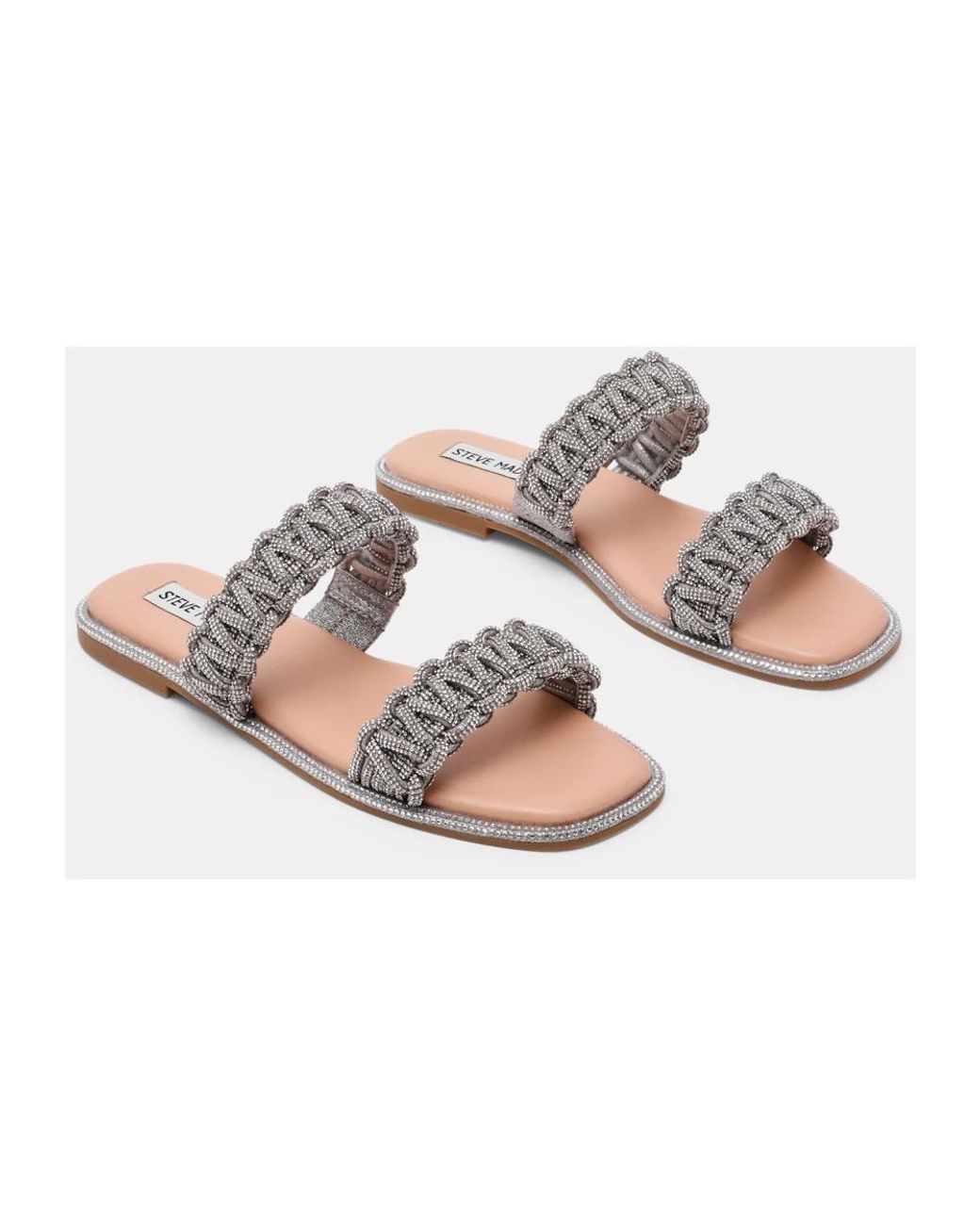 Steve Madden White Sliders