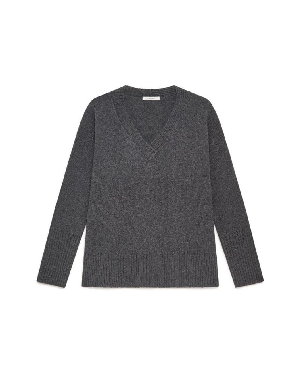 Maliparmi Gray V-Neck Knitwear