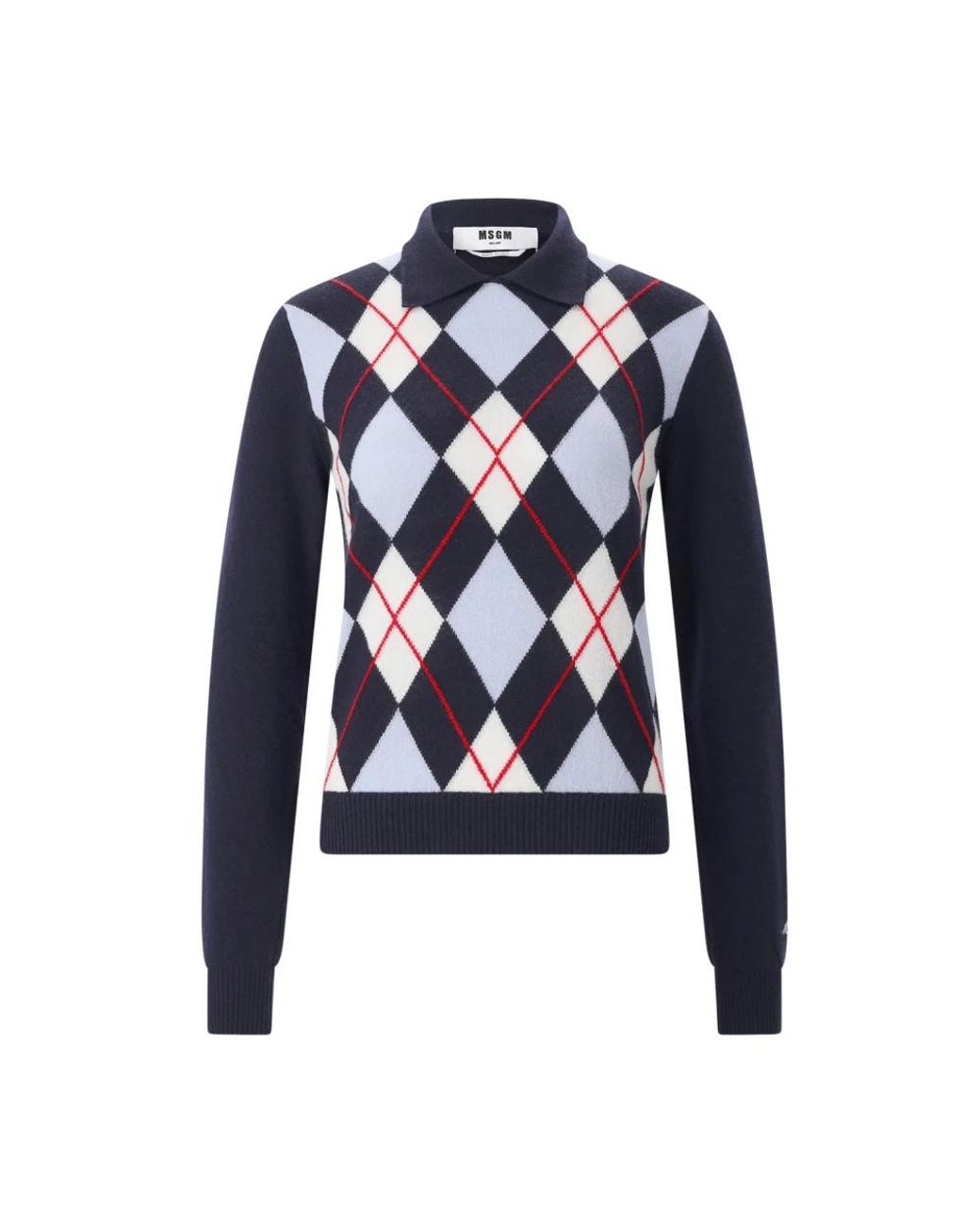 Round-Neck Knitwear MSGM de color Blue