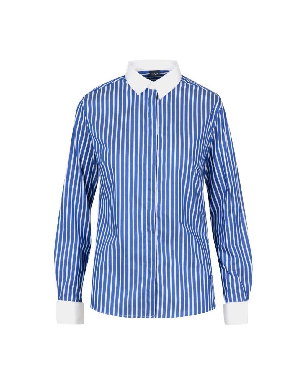 Fay Vertical Striped Shirt in het Blue