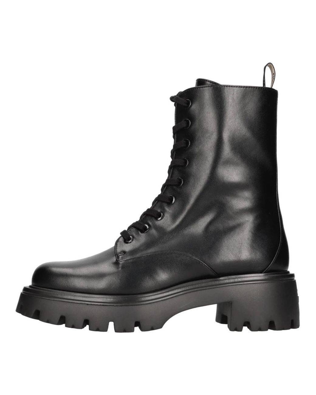 Stuart Weitzman Black Lace-Up Boots