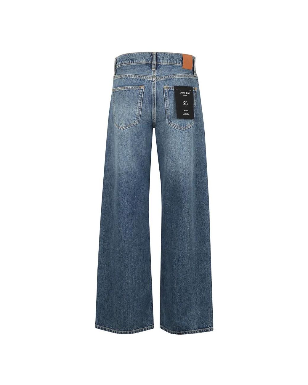 Anine Bing Blue Manon High Waist Wide-Leg Jeans
