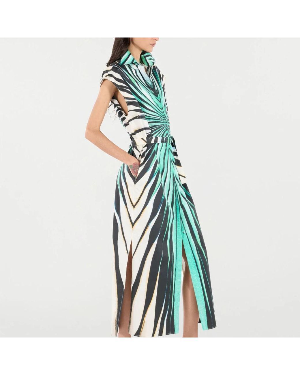 Midi Dresses Roberto Cavalli de color Green