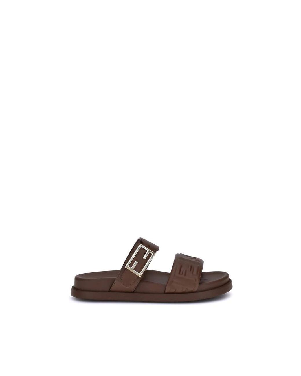 Fendi Brown Sliders