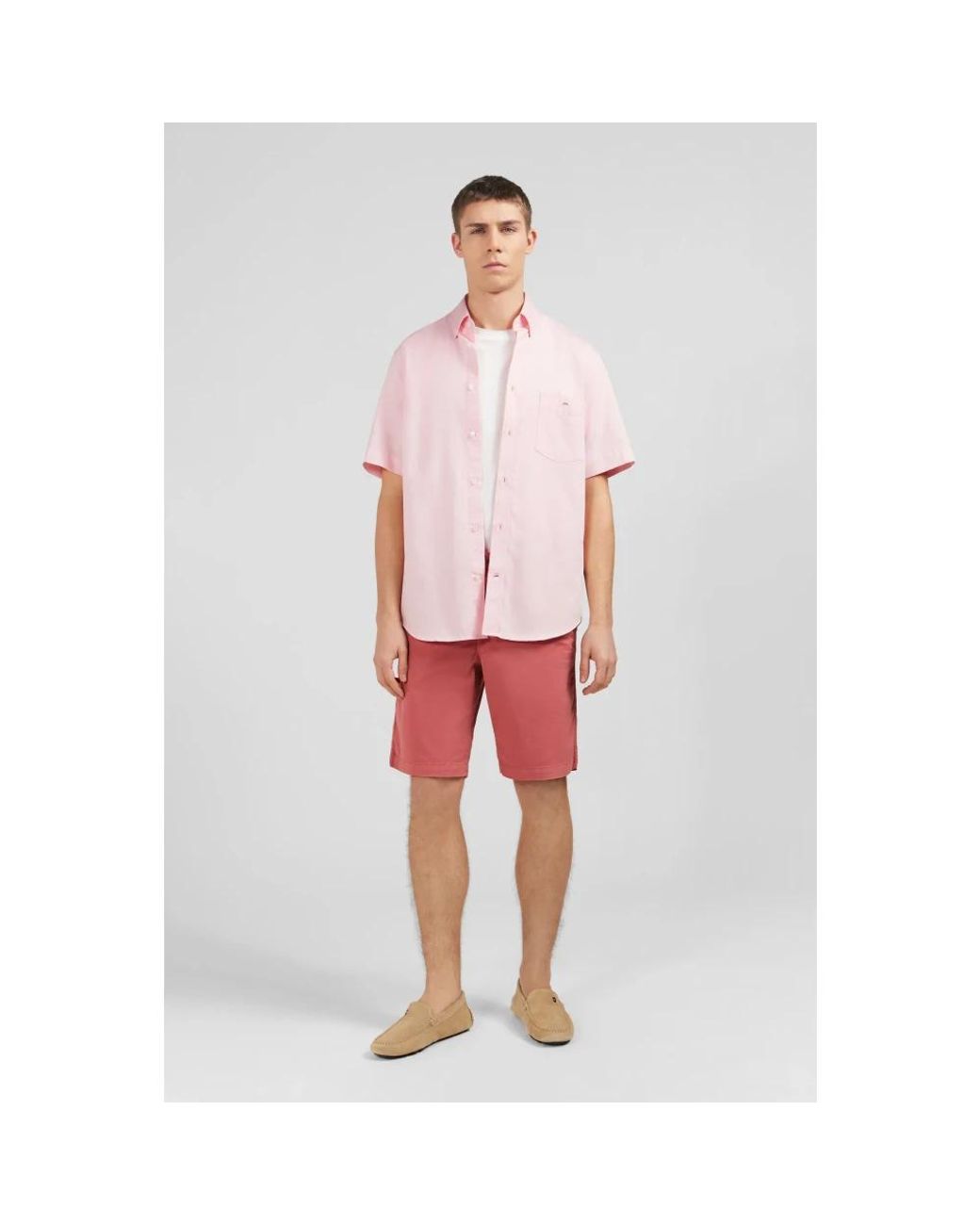 Eden Park Pink Short Sleeve Shirts for men