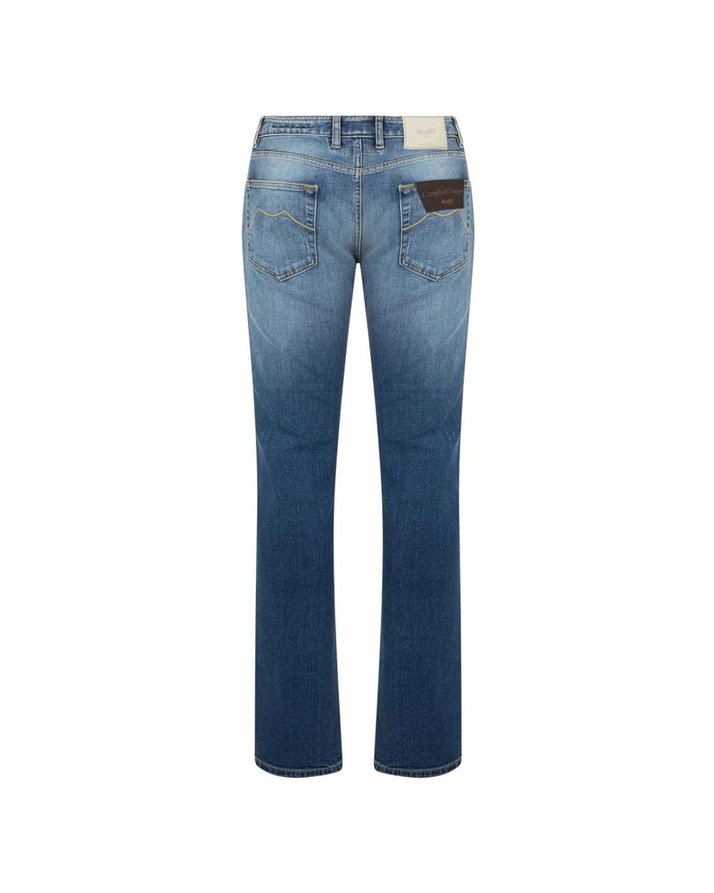 Moorer Blue Straight Fit Jeans for men