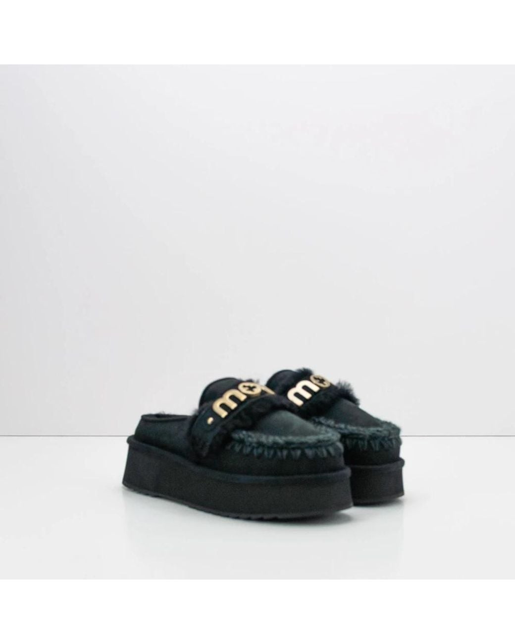 Mou Black Slippers