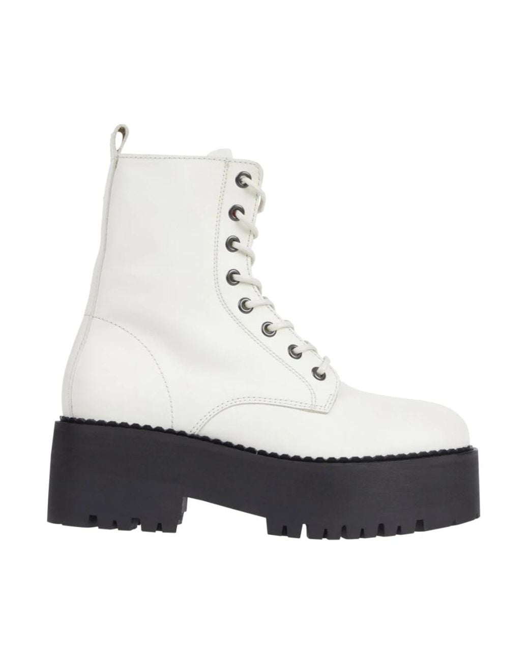 Tommy Hilfiger White Lace-Up Boots