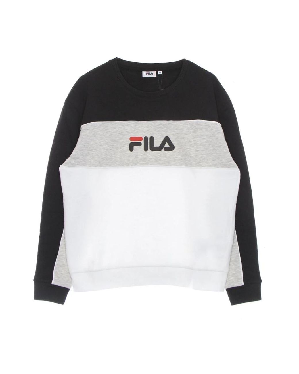 Fila Hoodies & Sweatvesten ,Veelkleurig ,Katoen Kleur Blok Crewneck Sweatshirt Lichtgewicht in het Black