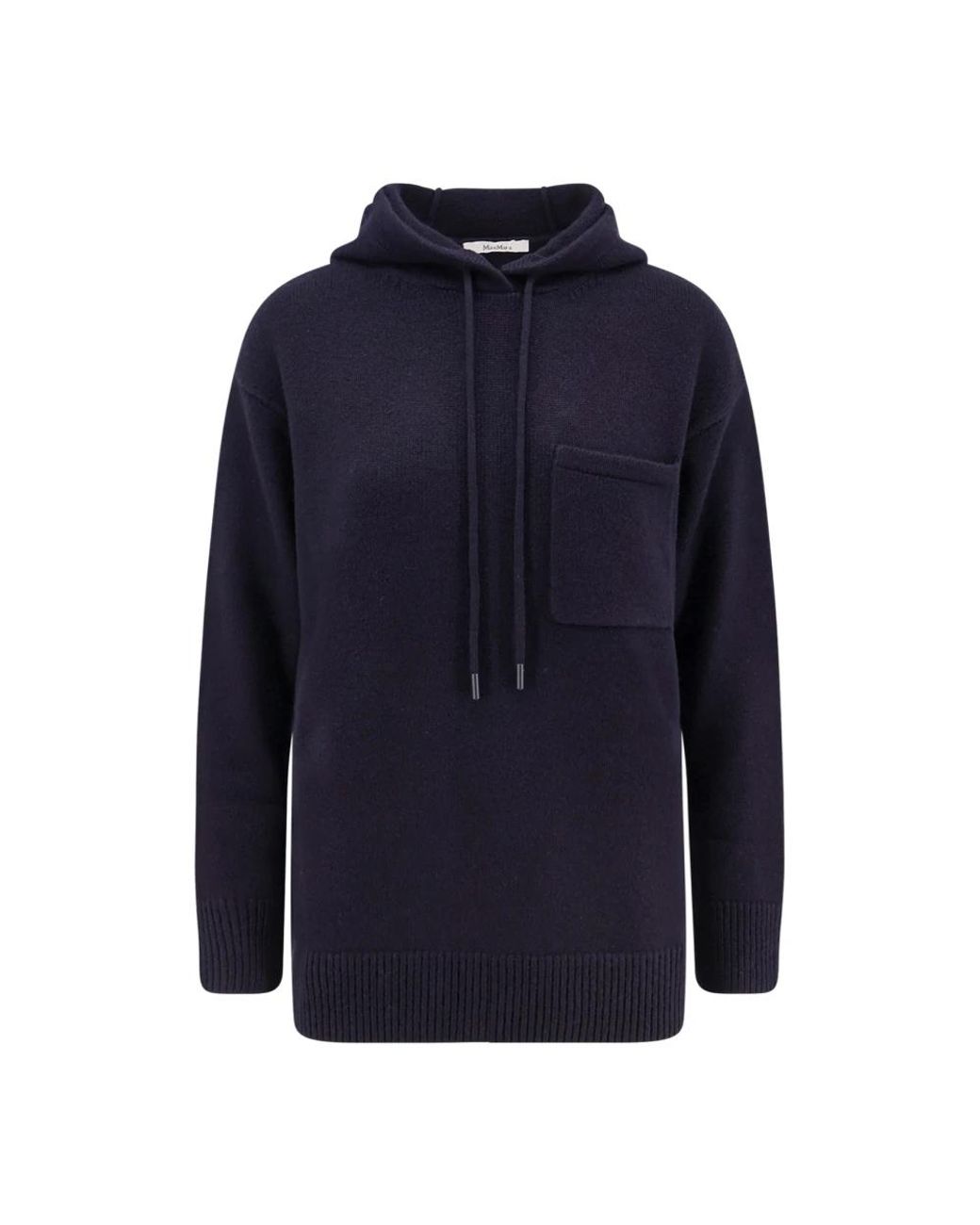 Max Mara Hoodies & Sweatvesten ,Blauw ,Wol Liana Hooded Sweatshirt in het Blue