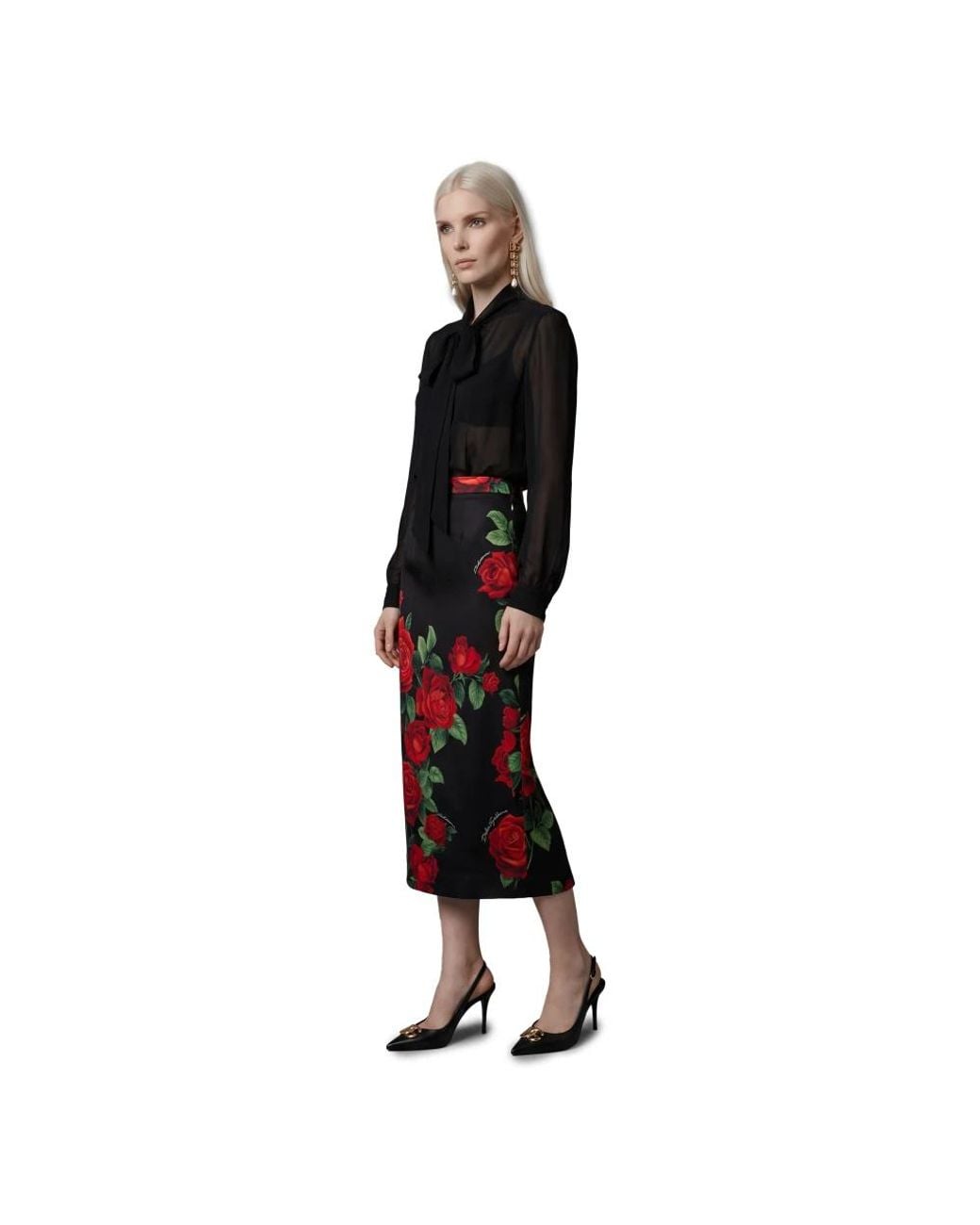 Dolce & Gabbana Red Midi Skirts