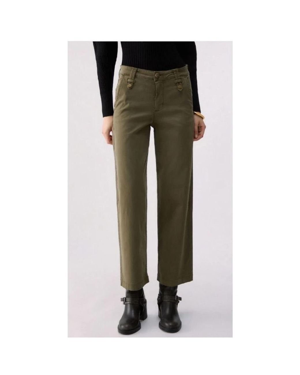 Liu Jo Green Straight Trousers