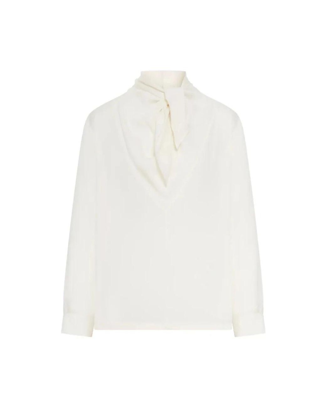 Max Mara Overhemden ,Wit ,Mxmbadia Zijden Charmeuse Blouse in het White